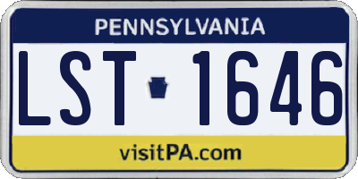 PA license plate LST1646