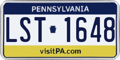 PA license plate LST1648