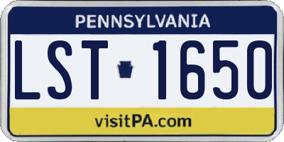 PA license plate LST1650