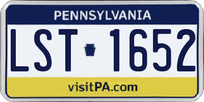 PA license plate LST1652