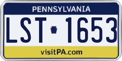 PA license plate LST1653