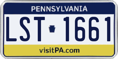 PA license plate LST1661