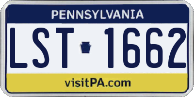 PA license plate LST1662