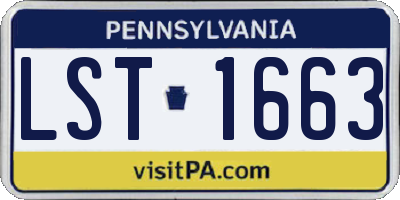 PA license plate LST1663