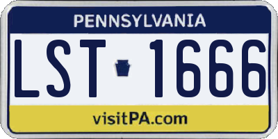 PA license plate LST1666