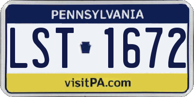 PA license plate LST1672