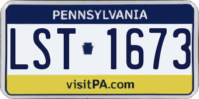 PA license plate LST1673