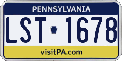 PA license plate LST1678