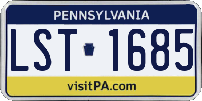 PA license plate LST1685
