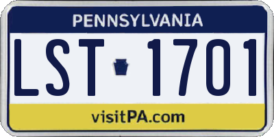PA license plate LST1701