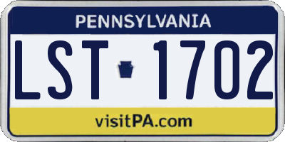 PA license plate LST1702