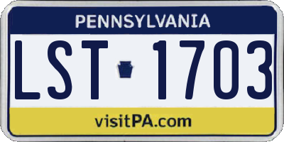 PA license plate LST1703