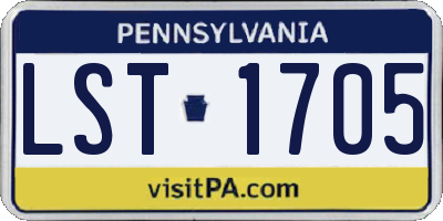 PA license plate LST1705