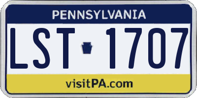 PA license plate LST1707