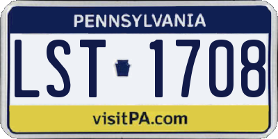 PA license plate LST1708