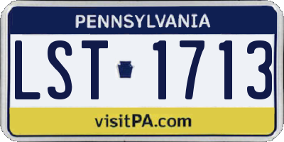 PA license plate LST1713