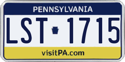 PA license plate LST1715