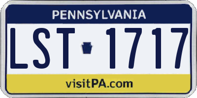 PA license plate LST1717