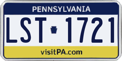 PA license plate LST1721