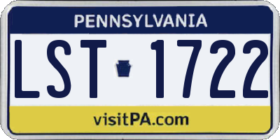PA license plate LST1722