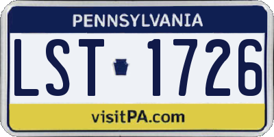 PA license plate LST1726