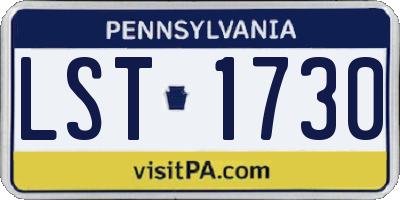 PA license plate LST1730