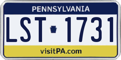 PA license plate LST1731