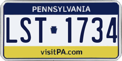PA license plate LST1734