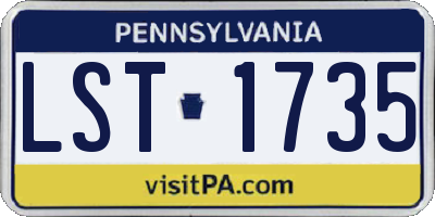 PA license plate LST1735