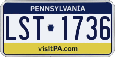 PA license plate LST1736