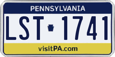 PA license plate LST1741