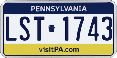 PA license plate LST1743