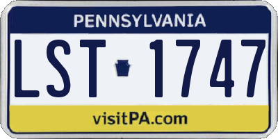 PA license plate LST1747