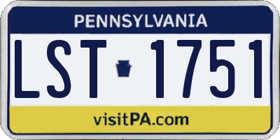 PA license plate LST1751