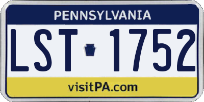 PA license plate LST1752