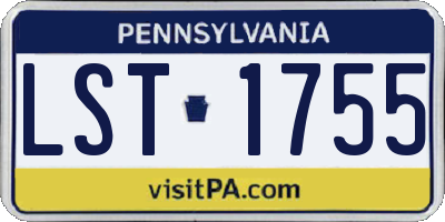 PA license plate LST1755