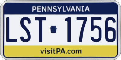 PA license plate LST1756
