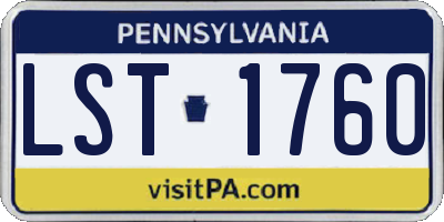 PA license plate LST1760