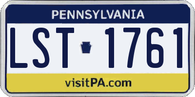 PA license plate LST1761