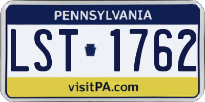 PA license plate LST1762