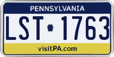 PA license plate LST1763