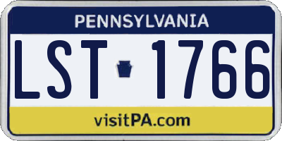 PA license plate LST1766