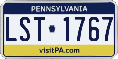 PA license plate LST1767