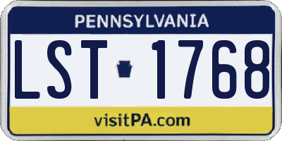 PA license plate LST1768