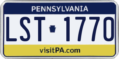 PA license plate LST1770