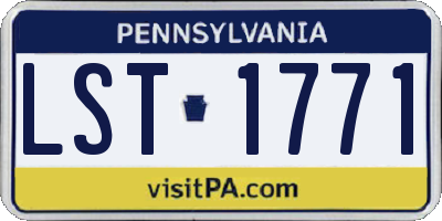 PA license plate LST1771