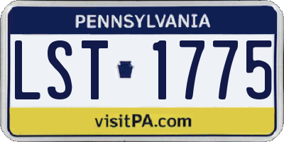 PA license plate LST1775