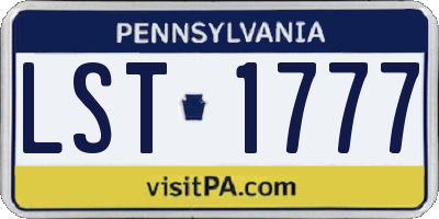 PA license plate LST1777