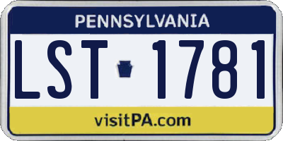 PA license plate LST1781