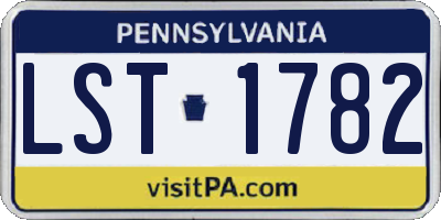 PA license plate LST1782